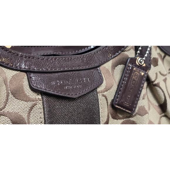 Coach Signature Brown Handbag Purse with Dust Cover - Picture 10 of 10